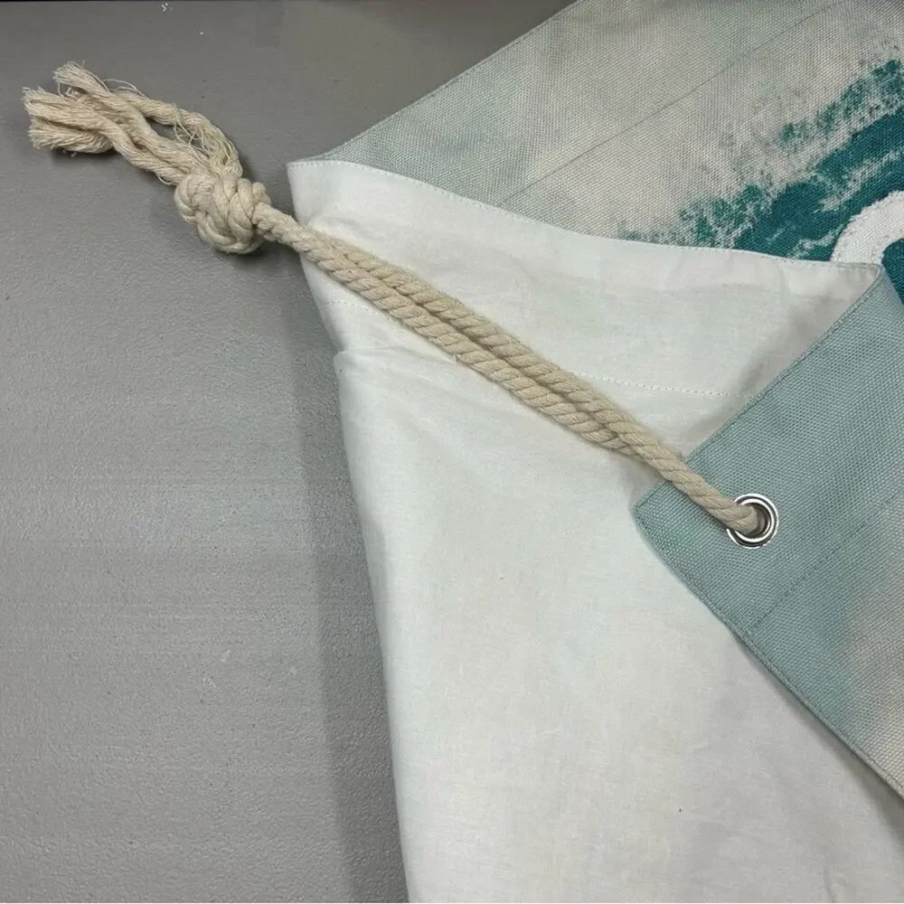 Pottery Barn Making Waves Wall Hanging Decor Cream Blue Ocean Wave 24 x 36 NEW